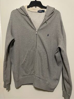 Polo by Ralph Lauren Heather Gray Zip-Up Hooded Sweatshirt hoodie size XL men’s